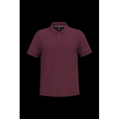 Polo de algodón manga corta para hombre Wine L