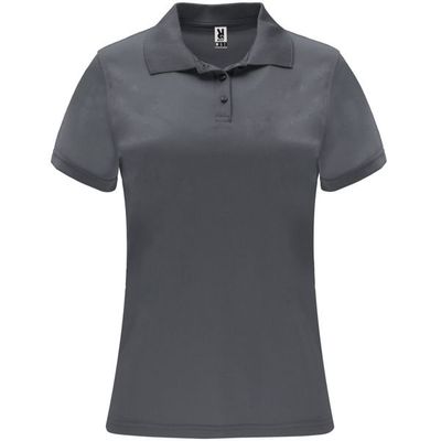 Polo técnico de manga corta para mujer Plomo M