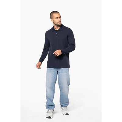 Polo piqué manga larga 100% algodón