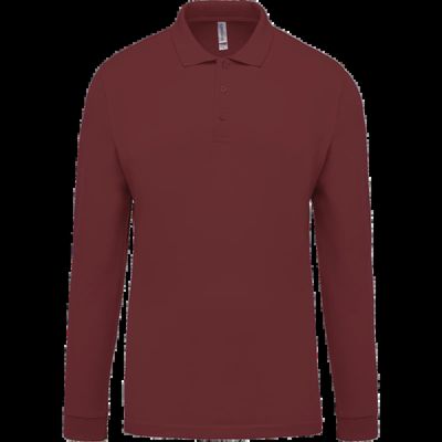Polo piqué manga larga 100% algodón Wine S