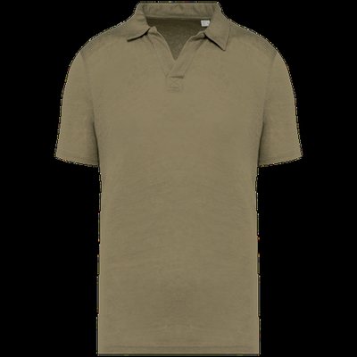 Polo 100% lino hombre Light Olive Green S