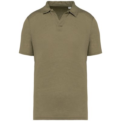 Polo 100% lino hombre Light Olive Green XXL