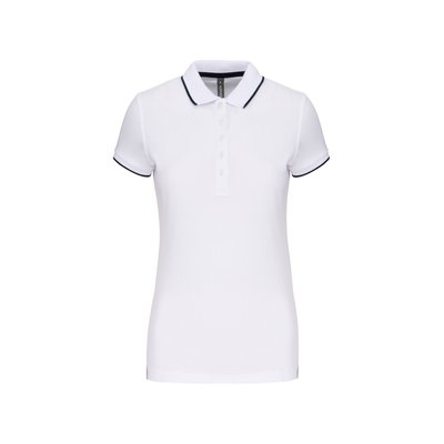 Polo 5 botones mujer White / Navy / White L