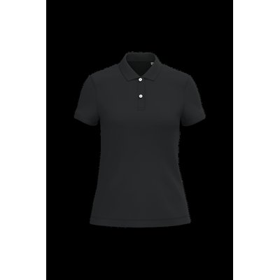 Polo ajustado de chica de algodón orgánico Black S