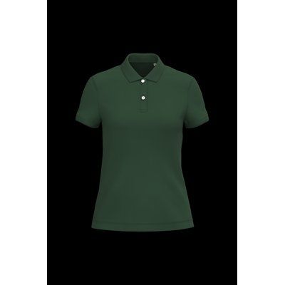 Polo ajustado de chica de algodón orgánico Forest Green S