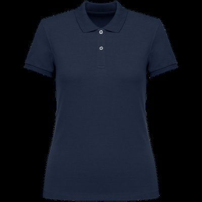 Polo ajustado de chica de algodón orgánico Navy Blue M