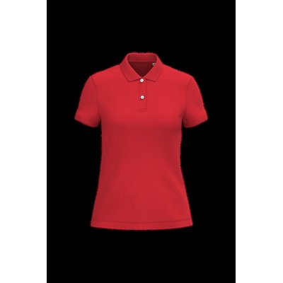 Polo ajustado de chica de algodón orgánico Poppy Red L
