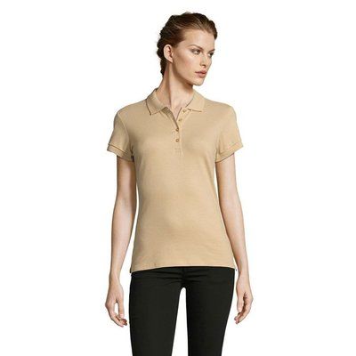 Polo Ajustado Mujer 210g Algodón Sand M