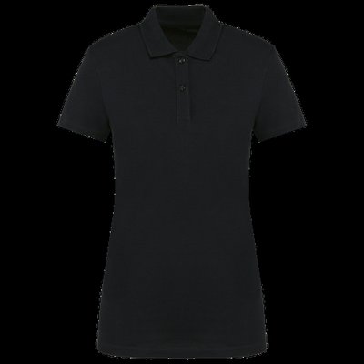 Polo de algodón de manga corta de chica Black Xxl