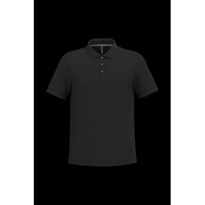 Polo de algodón manga corta para hombre Black S