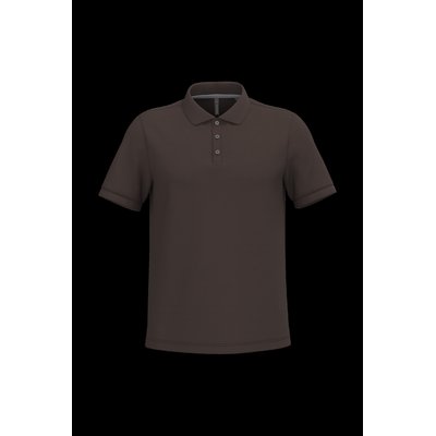 Polo de algodón manga corta para hombre Chocolate 3Xl