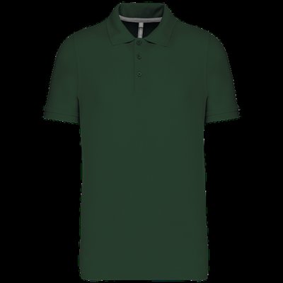 Polo de algodón manga corta para hombre Forest Green XXL