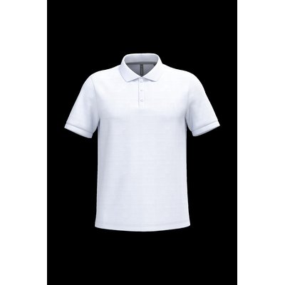 Polo de algodón manga corta para hombre White 4Xl