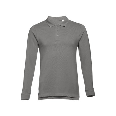 Polo Algodón Manga Larga Unisex Gris M