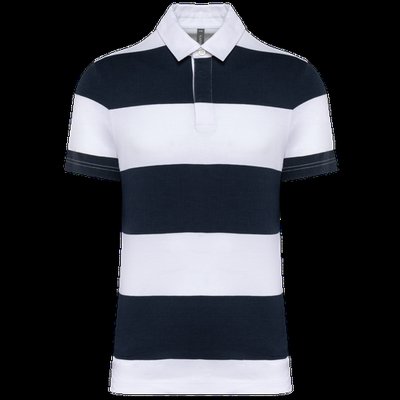 Polo algodón a rayas unisex Navy / White Stripes S