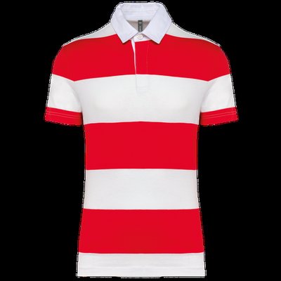 Polo algodón a rayas unisex Red / White Stripes Xxl