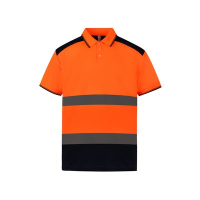 Polo Alta Visibilidad Bicolor Hi Vis Orange / Navy L