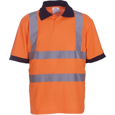 Polo alta visibilidad manga corta Hi Vis Orange 3XL