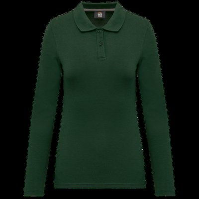 Polo Antibacteriano Mujer Manga Larga Forest Green S