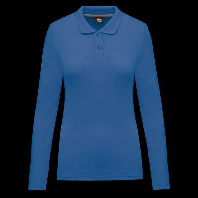 Polo Antibacteriano Mujer Manga Larga Light Royal Blue M
