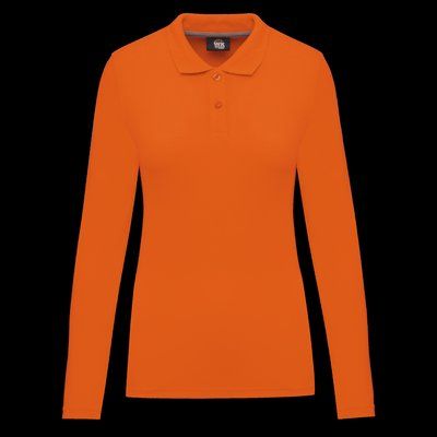 Polo Antibacteriano Mujer Manga Larga Orange S