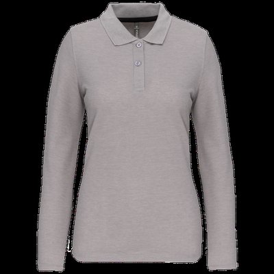 Polo Antibacteriano Mujer Manga Larga Oxford Grey L