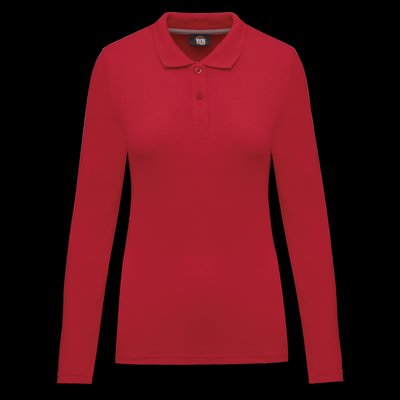 Polo Antibacteriano Mujer Manga Larga Red XS