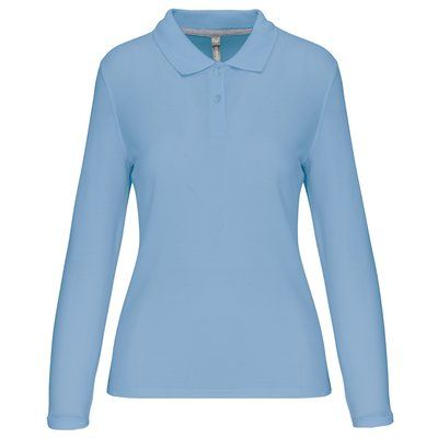 Polo Antibacteriano Mujer Manga Larga Sky Blue M