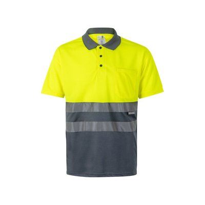 Polo con bandas reflectantes Gris/Amarillo 5Xl