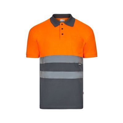 Polo con bandas reflectantes Gris/Naranja 4Xl