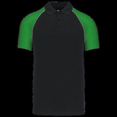 Polo baseball manga corta Black / Green S