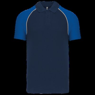 Polo baseball manga corta Navy / Royal Blue XL