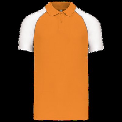 Polo baseball manga corta Orange / White S