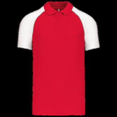 Polo baseball manga corta Red / White XXL
