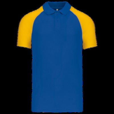 Polo baseball manga corta Royal Blue / Yellow Xl