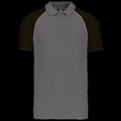 Polo baseball manga corta Slate Grey / Black S