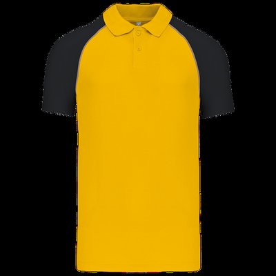 Polo baseball manga corta Yellow / Black XL
