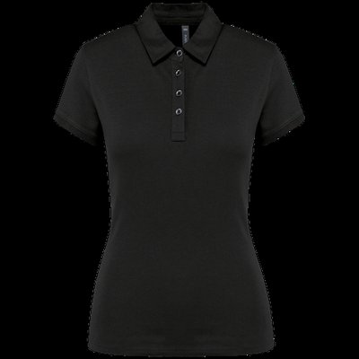 Polo básico de manga corta para mujer Black M
