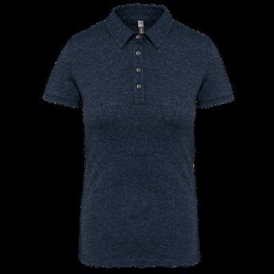 Polo básico de manga corta para mujer French Navy Heather M