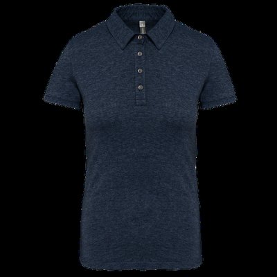 Polo básico de manga corta para mujer French Navy Heather S