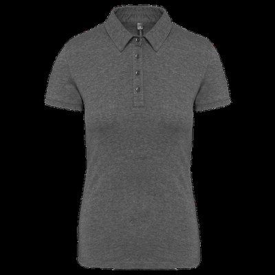 Polo básico de manga corta para mujer Grey Heather XL