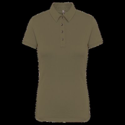 Polo básico de manga corta para mujer Light Khaki S