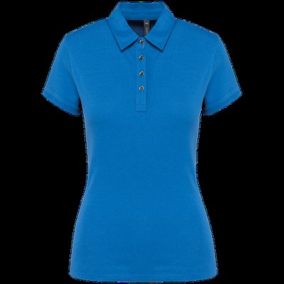 Polo básico de manga corta para mujer Light Royal Blue XXL