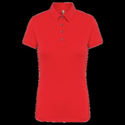 Polo básico de manga corta para mujer Red XL