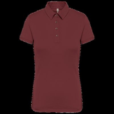 Polo básico de manga corta para mujer Wine M
