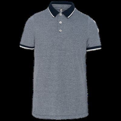 Polo bicolor hombre 100% algodón Marl Navy XXL