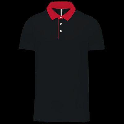 Polo bicolor hombre algodón Black / Red XL