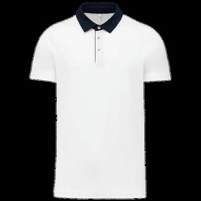 Polo bicolor hombre algodón White / Navy Xl