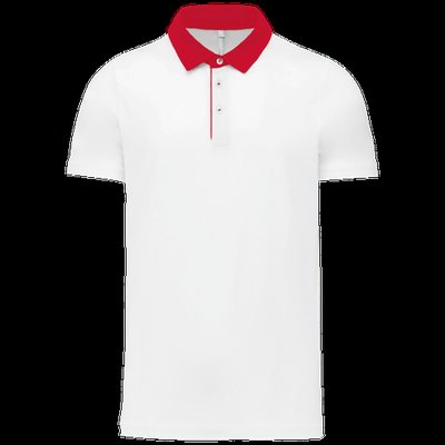 Polo bicolor hombre algodón White / Red XXL