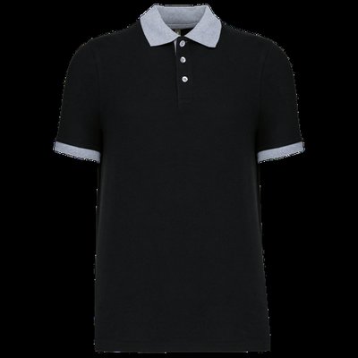 Polo bicolor hombre Black / Oxford Grey L